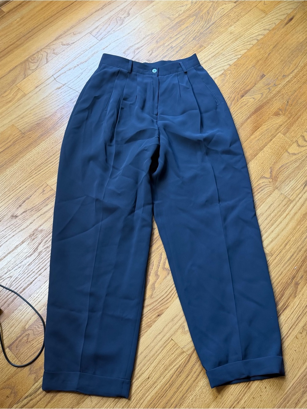 Jones New York blue grey super high rise pleated trousers size 8
